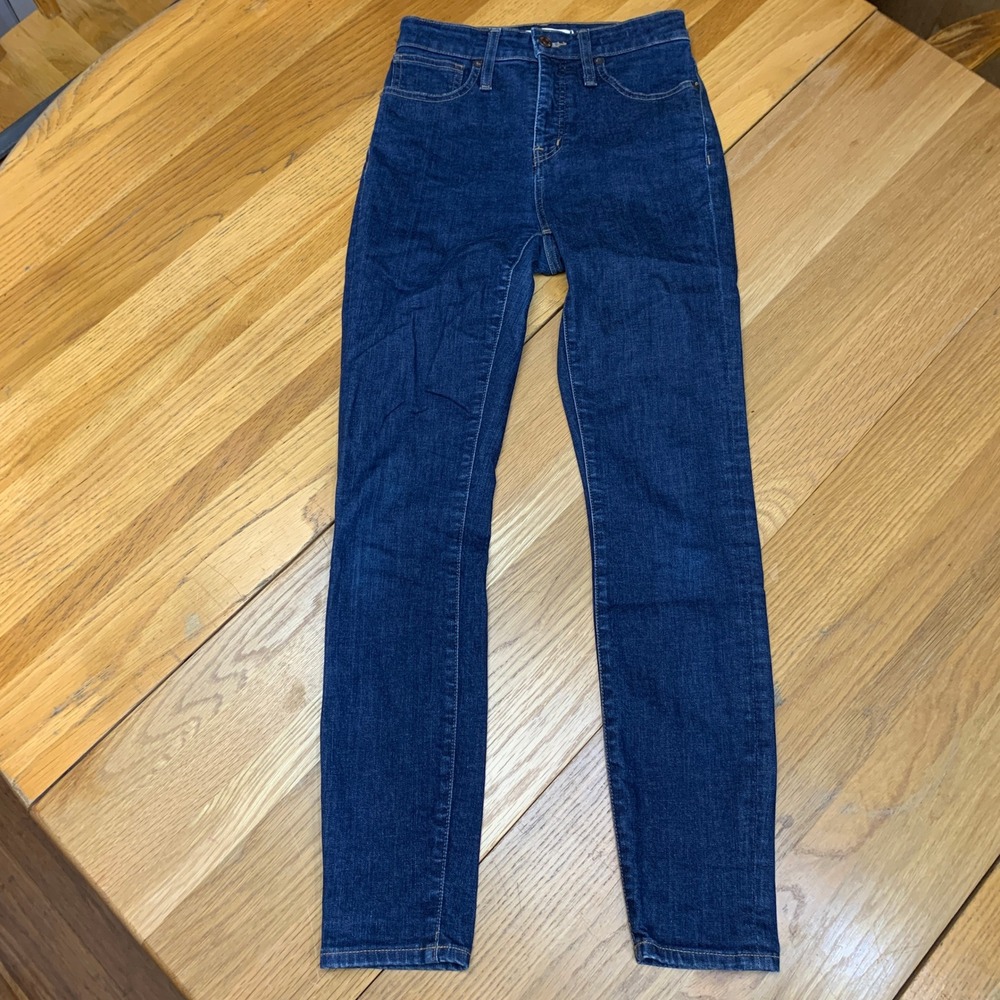 Madewell Curvy High-Rise Skinny Jeans‎ Blue Dark Wash Stretch Denim Size 25